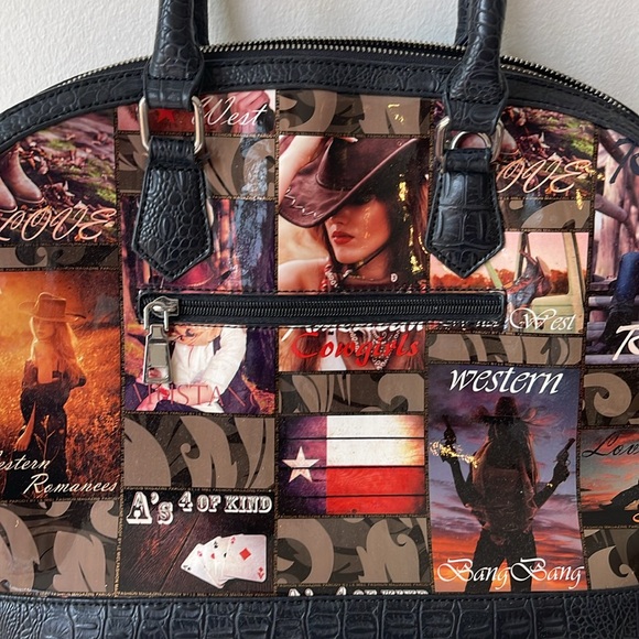 Le Miel American Cowgirl Rodeo Bling Studded Purse 2-Handle Bag Fashion, Gift - Picture 2 of 9